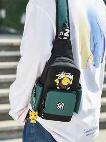 حقيبة صدر متوهجة بتصميم إبداعي، بأسلوب كاجوال، تؤدي وظيفة حقيبة هاتف محمول وحقيبة ظهر صغيرة