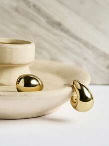 1pair Fashionable Gold Vintage Women's Stainless Steel Hollow Out Earrings Christmas Winter Christmas Gifts