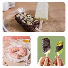 Molde de silicona para paletas de hielo y accesorios: palitos para paletas, gotero, bridas de plástico para cualquier ocasión, fiesta infantil - Blanco - Ver 6