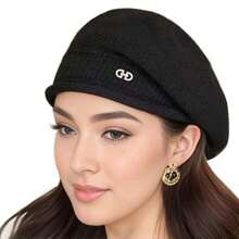 Chapeau tricoté en laine polyvalent et pour femmes, adapté à l'automne et l'hiver. Chapeau chaud, béret, chapeau "Tata"