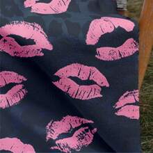 1 Stück Leoprint rosa Lippen Design Strandtuch, Großer Stranddecke, Outdoor Strandmatte, geeignet für Damen und Herren, Reiseessentiell für den Strand, super weiches Mikrofasertuch, Stranddecke Strandessentiell