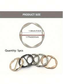 5pcs Multifunctional Alloy Buckle Set Metal Scarf Ring Clip T-Shirt Clip, Multi-Purpose Full Match, Easy Knotting And Waist-Tightening Accessories, Shortening Crafts, Corner Knots, Belts, Belts And T-Shirt Buckles, T-Shirt Short-Sleeved Shortening Artifact Versatile Clothes Corner Hem Knotting Buckle Spring And Summer Scarf Buckle Belt Buckle Metal Japanese Buckle,
