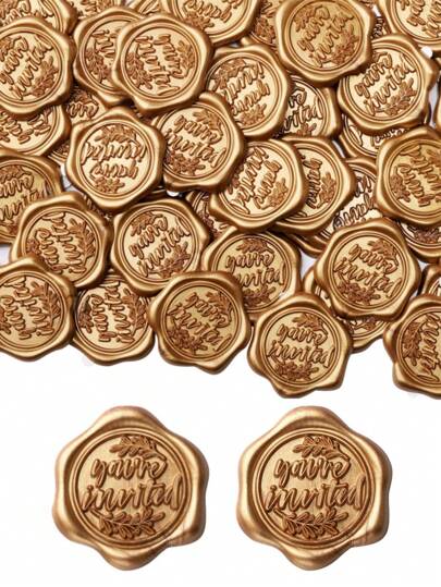 20/30/50/100 Pcs Wax Seal Stickers, You're Invited Wedding Invitation Envelope Seal Stickers, Self Adhesive Envelope Seals, Perfect For Wedding, Invitation, Envelopes, Gift Wrapping, Christmas
