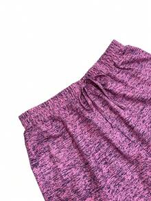 欧美风女士时尚松紧腰宽松运动沙滩短裤 - 粉紅 - 查看 4