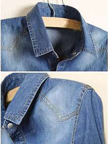Spring/Summer New Casual Denim Long Sleeve Shirt