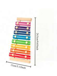 儿童木制彩色木琴 - 蒙特梭利教育音乐玩具，带木槌的 8 音打击乐器，适合 0-3 岁儿童，圣诞节、生日、婴儿玩具、新生儿玩具、蒙特梭利玩具、婴儿礼物、6 个月婴儿、3-6 个月