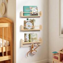 1/3件套儿童房悬浮置物架，简约设计壁挂式储物架，壁挂式学生书架，儿童书架，图画书架，幼儿园书架 - 多色 - 查看 5