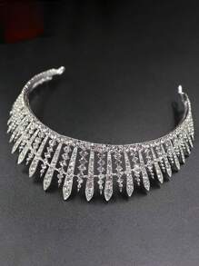1 pièce Bandeau de mariée de luxe avec design de couronne de strass pour mariage, fête, diadème royal