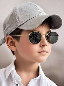 1 PC Metal Round-Framed Fashion Glasses For Teenagers Aged 12-16, Suitable For Daily Outing - Multicolor - View 1