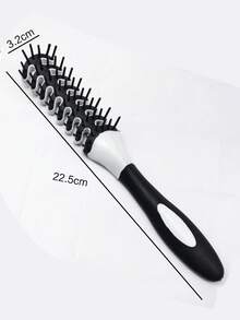 适用于女性和男性的卷发梳，适用于湿发或干发，经典顺发梳 9 排，适合自然浓密的头发，1 件吹干造型分离、塑形、定义卷发工具旅行刷毛通风发刷，适用于男性和女性，带球头刷毛的通风刷适用于湿短卷直发，快速吹干 - 彩色 - 查看 2