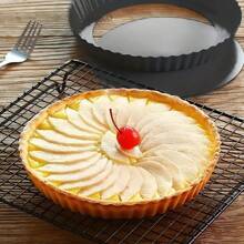 1/2 Pieces Non-Stick Pie Pan, Tartlet Pan With Removable Bottom, 9-Inch Cake Mold Pizza Cake Dessert Baking Mold, Easy Release Circular Chrysanthemum Pie Pan, Reusable Carbon Steel Mille-Feuille Pan, Oven Baking Durable Kitchen Tool