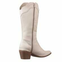 Women's Embroidered Western Country Texan Boot High Shaft Pointed Toe - trắng - Xem 5