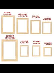 1set Wood Frame DIY 30x40 40x60cm 50x70cm For Canvas Oil Painting Pine Wood Frame, Wall Art Painting, Diamond Painting Frame, Mortise And Tenon Wooden Strips, Thickened Brushwork, Stretching Silk Frame, Exercises, Wooden Inner Frame Living Room Bedroom Home Decoration Gifts Birthday Graduation