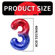 40 Inch Spider Theme Number 0-9 Foil Balloon Birthday Graduation Season New Year's Anniversary Party Decoration ﻿
