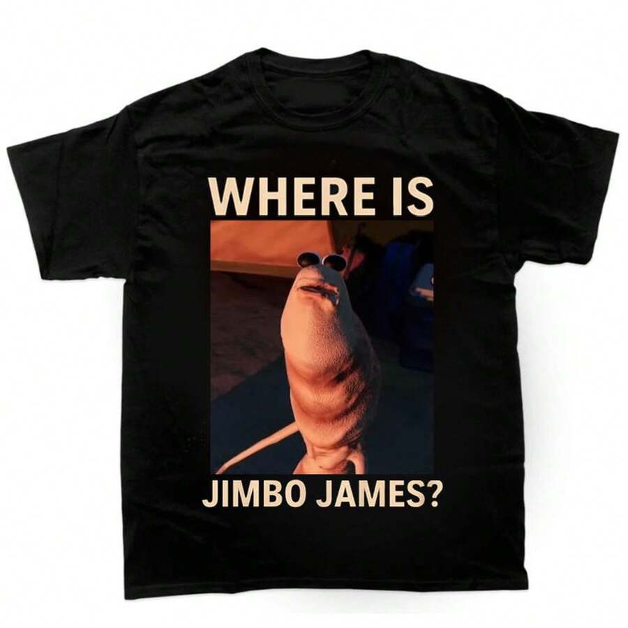 Camiseta clásica de algodón con el meme "Marcus the Worm, ¿dónde está Jimbo James?" - Negro - Ver 1