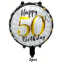 5pcs Black & Gold Foil Balloons - 18 Inches Round Digit, Suitable For 21st, 30th, 40th, 50th, 60th Birthday Celebration - Perfect For Party Decoration, Anniversary, Birthday Party - Multicolor - View 22