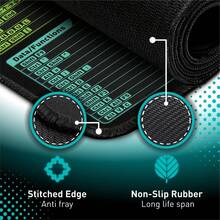 Excel Shortcut Keys Mouse Pad - Extended Large XL Cheat Sheet Gaming Mousepad | PC Office Spreadsheet Keyboard Mat | Non-Slip Stitched Edge ,Desk Accessories Office,3mm Thickened Desk Mat - Excel Shortcut Keys Mouse Pad - 查看 4