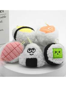 Scented Sound Toy Cat Sushi Plush Pet Toy Cute Plush Sushi Simulation Rice Ball 5 Piece Set - Multicolor - View 3