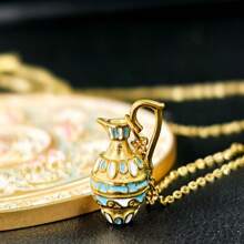 Retro Bottle Necklace Plated Pendant Bohemian Beach Necklace Vintage Neck Jewelry Women's Collarbone Chain Summer