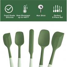 New Silicone Spatula Set, 5 Piece  Rubber Spatulas For Baking, Cooking, And Mixing High Heat Ristant Non Stick Dishwasher Safe - (Two Colors - Green) - Double Green - 查看 3