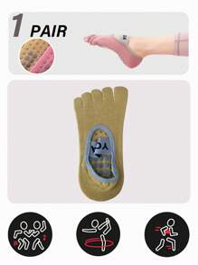 1 Pair /4 Pairs Of Women's Five-Finger Socks, Professional Anti-Slip Flat Socks, Yoga Socks, Fitness Socks, Toe Separation Socks