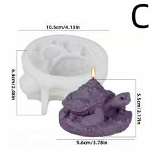 1-Piece Turtle Series Silicone Mold For DIY 3D Turtle Scented Candles, Gypsum Diffuser Stone Decorations, And Handmade Soap Making