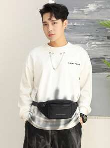 Bolsa de cintura para hombres - Impermeable y de gran capacidad, diseño minimalista y elegante, materiales duraderos para uso en todo tipo de clima, correas ajustables para un uso cómodo, adecuado para el transporte diario, aventuras de viaje. Puede ser un regalo perfecto para el Día del Padre.
