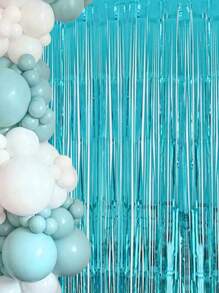 1pc 100*200cm, Glossy Lake Blue Birthday Party Background Decoration Plastic Rain Curtain, Birthday Party Background Decoration Hanging Banner Glossy Rain Curtain, Birthday Hanging Rain Curtain Decorations Decorations For Birthday Parties, Weddings, Festivals, Theme Party Background Decorations, Party Photo Props, Room Wall Decorations, Home Decorations