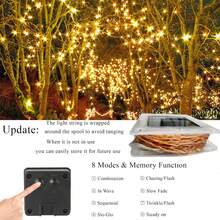 Joomer Solar Fairy Lights, 2-Pack Total 80FT 240LED Solar String Lights Outdoor Waterproof Lighting Modes For Patio Fence Party Garden Yard Home Holiday Tree Outdoor Decoration (Warm) - White - View 10