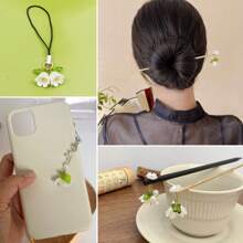 10 pièces de perles en céramique-like de muguet de couleurs mélangées, convenant pour la réalisation de colliers DIY