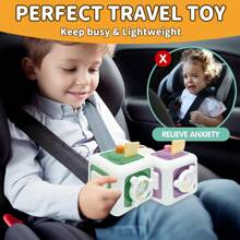 1PC Busy Cube For Kids Sensory Busy Board Travel Toy For Toddlers Educational Leamning Toys Montessori Toys For Babies Sensory FingerTraining Birthday Gift,Accessories Random Color