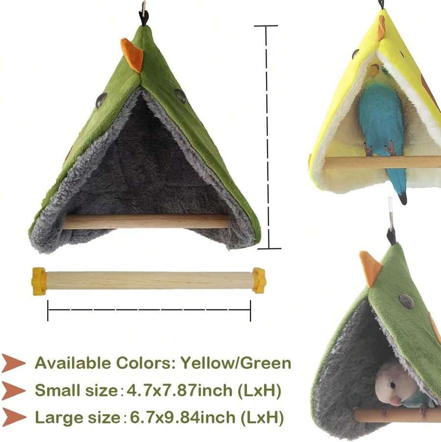 Hamaca/Tienda colgante con perchas para pájaros pequeños - Loro, Periquito, Cacatúa, Cotorra, Periquito australiano - Verde - Ver 1