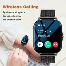 MixtataDi Smart Watch,Multifunctional Sports Smartwatch, Wireless Calls/Wireless Music, Message Notification,Customizable Watch Faces, Multiple Sports Modes, Compatible With Android,Unisexo - Dây đeo đôi bằng vàng - Xem 6