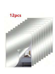 12 piezas de pegatinas de espejo acrílico autoadhesivas - Azulejos decorativos flexibles sin vidrio para decoración del hogar y bodas, perfectos para centros de mesa, decoración de habitaciones, decoración del hogar y decoración de paredes personalizadas