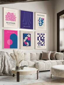 1pc MODERN GALLERY WALL Wall Art Prints, Matisse Blue And Pink Printable Wall Art Poster Gift For Her, Maximalist Decor, Unframed
