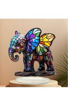 2D Bohemian Style Acrylic Elephant Decoration, Very Suitable For Christmas, Valentine's Day, Father's Day, Graduation, Office And Home Decoration