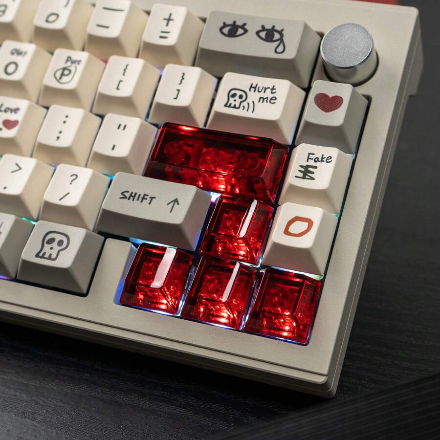 Juego de 10 teclas complementarias en rojo/rosa/azul para teclados mecánicos con teclas Espacio y Esc. - Multicolor - Ver 1