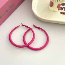 1 Pair Fashionable Simple & Versatile C-Shape Hoop Earrings