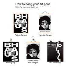 Bộ 1/3 tấm áp phích in hình trừu tượng hình học cổ điển, tranh vải canvas treo tường theo phong cách Bauhaus, thiết kế hiện đại đen trắng với chủ đề bảng chữ cái, dùng cho phòng khách, phòng ngủ, văn phòng, quán cà phê, hành lang, trang trí tường khách sạn, trang trí nhà thời trang, không có khung/khung - Nhiều màu - Xem 7
