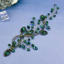 1 Stück farbige Kristall Braut Haarzubehör für Frauen, elegantes Haarband Kopfschmuck für Hochzeitskleid, handgemachter Haarreifen, geeignet für Hochzeit, Verlobung, Abschlussball