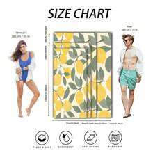 1 Stück große Zitronengrove Strandtuch - leuchtend gelbe Zitronen und grüne Blatt geometrisches Muster, weicher Microfaser Frottee, Strand- und Badetuch für Meer, sehr saugfähig, überdimensional rechteckiges Tuch für Pools, Strände, Sommer und Küstenaktivitäten