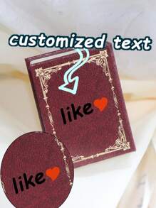1/2/5 Pcs Customized Retro Mini Ring Box; Magnetic Flip Cover; Proposal Ring Gift Box; Exquisite And Compact Ring Box; Text Customization; Book Shaped Ring Storage Box; Romantic Gifts For Mother, Wife, And Girlfriend; Creative Gifts For Mother's Day. Back To School