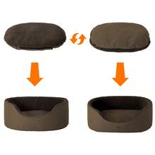 Feandrea Dog Bed/Basket, Reversible Cushion, Washable, Brown - Brown - View 5