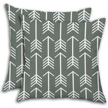2件100%涤纶纤维枕套，抽象简约几何图案，波西米亚风格，适合装饰沙发、客厅、房间、户外露台和庭院。单面印花，不含枕芯（16英寸*16英寸、18英寸*18英寸、20英寸*20英寸）