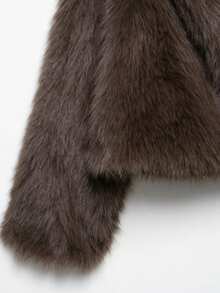 DEEKA Autumn/Winter New Thick Faux Fox Fur Collar Jacket, Fashion Synthetic Fur Coat, Young & Stylish