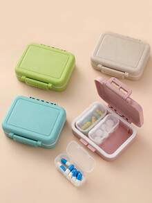 Caja portátil de pastillas a prueba de humedad para viajes, organizador de pastillas reutilizable, estuche de pastillas para hombres y mujeres, planificador de medicamentos, estuche de bolsillo diario para vitaminas, medicamentos y suplementos, accesorios esenciales para el hogar, la oficina, la escuela y las vacaciones de verano - Multicolor - Ver 4