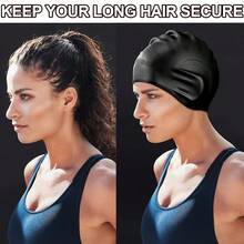 1 Stück/2 Stücke hochelastische, weiche Silikon Wasserdichte Schwimmkappen für Männer und Frauen, bequem zu tragen, passt sich der Kopfform an, dehnbar ohne den Kopf einzuengen, schützt die Ohren und hält lange Haare ordentlich