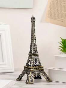 1pc Tower Shaped Decoration Craft, Minimalist Hollow Out Iron Tower Design Decorative Object For Desk Best Gifts Birthday Graduation - Gold - View 16