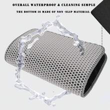 Litter, 45x26/35x24/30x22/24x18 Inch Double Layer  Litter Box, EVA Non-Slip, Waterproof Urine Proof  Litter Catcher, Easy Clean Scatter Control (30x22 Inch, Black) - 黑色 - 查看 7