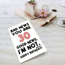 1Pc Funny 30th Birthday Card For Men Women, Happy 30th Birthday Card For Friend Brother Sister, 30 Years Old Birthday Greeting Card, You're 30 I'm Not, Envelope Included, School Supplies,Back To School